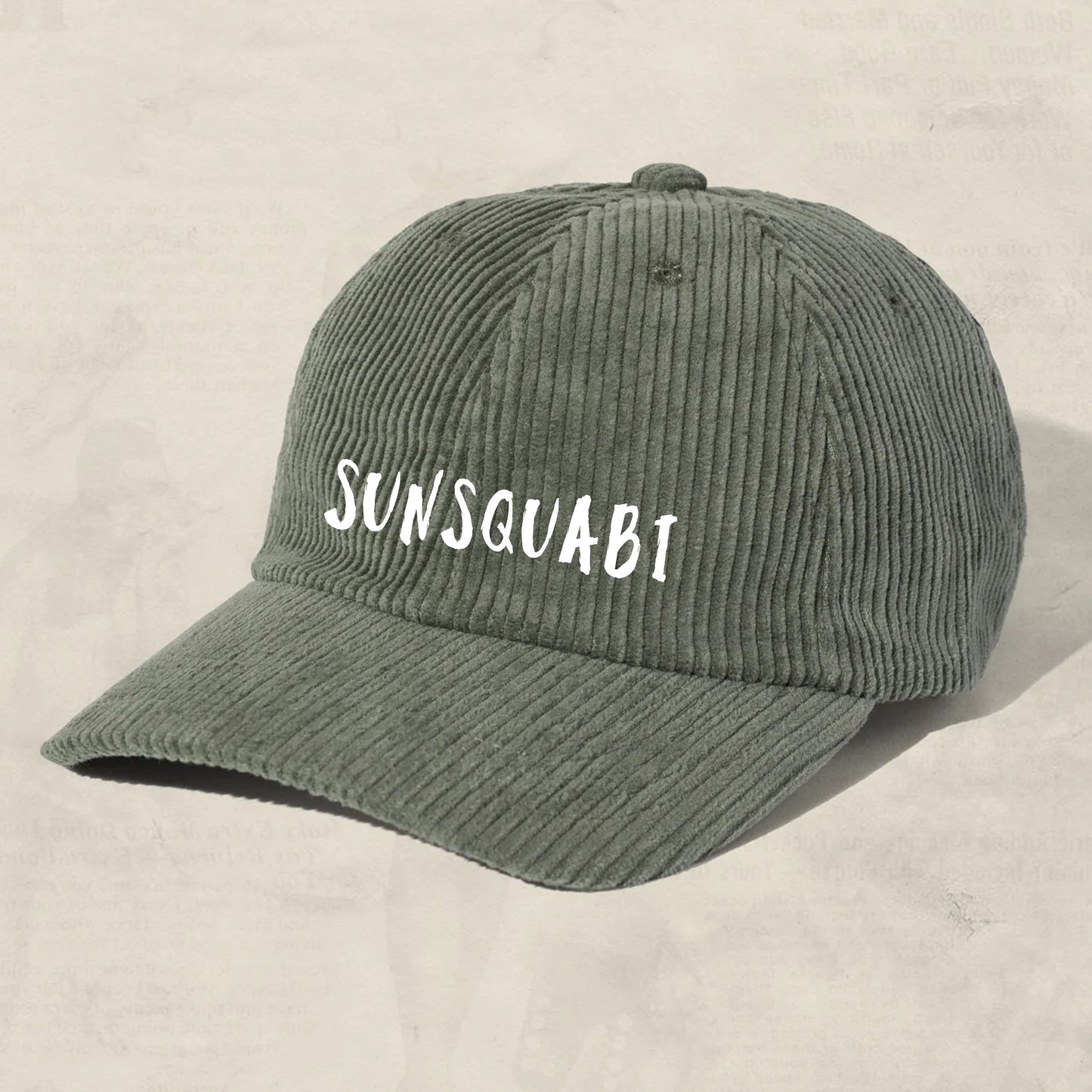 Corduroy Strap Back Logo Hat